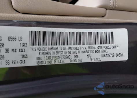 2015 Jeep Grand Cherokee Limited from USA, damaged, VIN 1C4RJFBG4FC732091